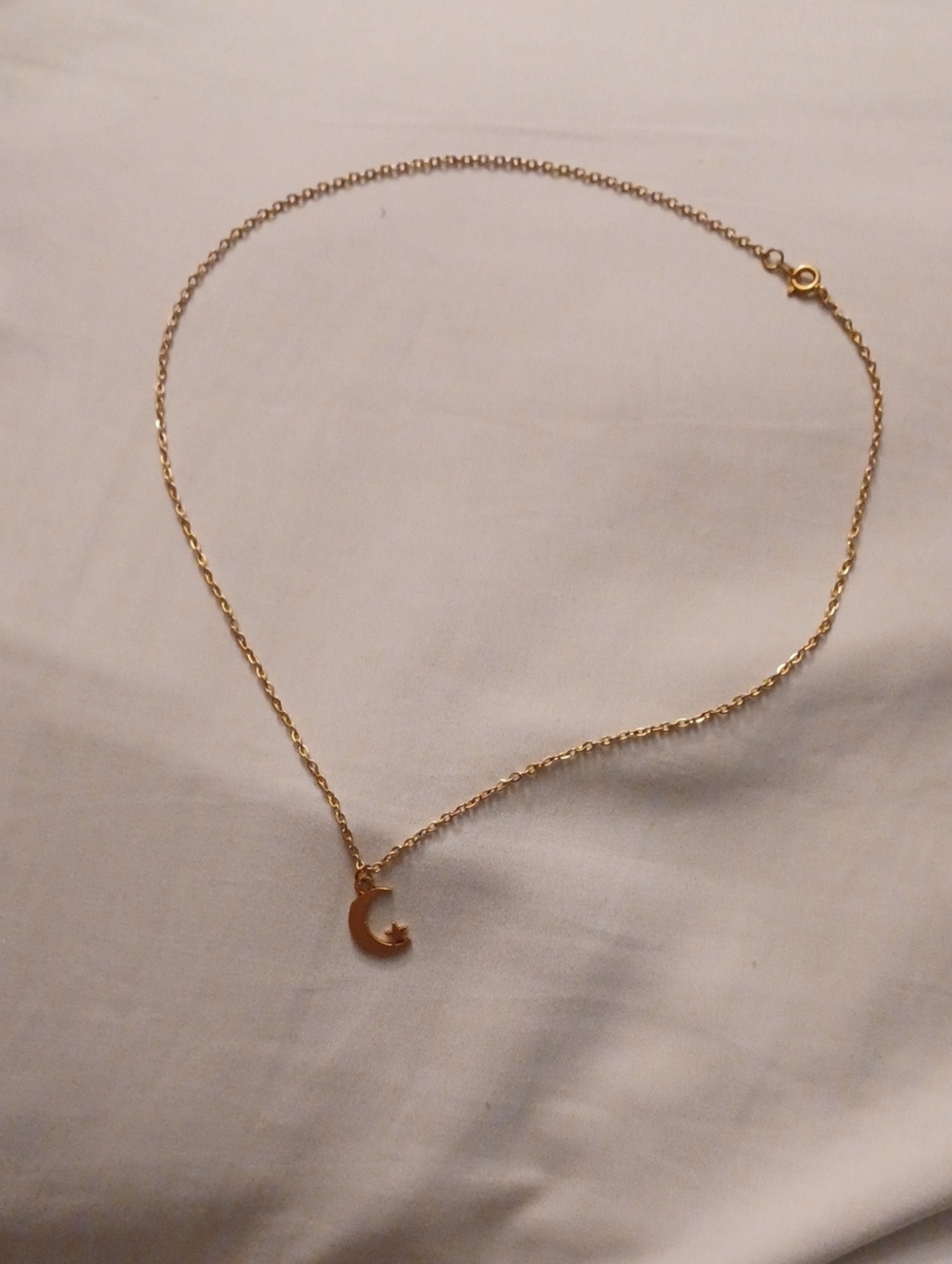 4/$40 Gold Crescent Moon Pendant Necklace